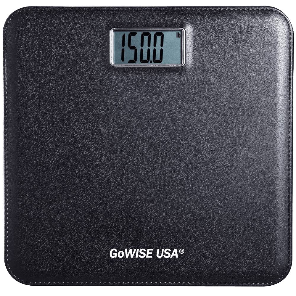 GoWISE USA GW22035 Electronic Personal Digital Scale w- Step-On Techonology & Wide Platform & LCD Display 400LB Capacity Black